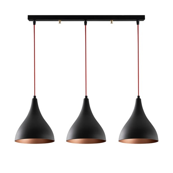 Черно висящо осветително тяло с метален абажур Berceste – Opviq lights-image-3