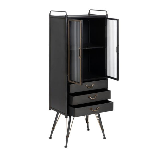 Черна метална витрина 58x150 cm Brick – Ixia-image-2