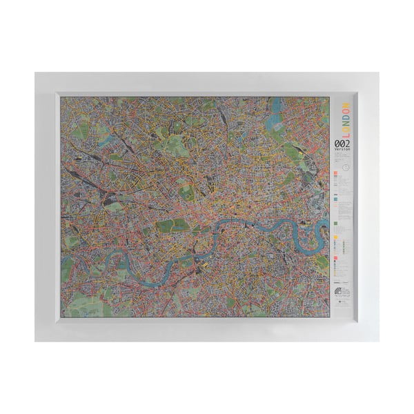 Магнитна карта на Лондон The Future Mapping Company Улична карта на Лондон, 130 x 100 cm - THE FUTURE MAPPING COMPANY