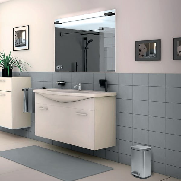 Стоманено кошче за боклук с педал в матово сребрист цвят 5 l   Akira – Spirella-image-3