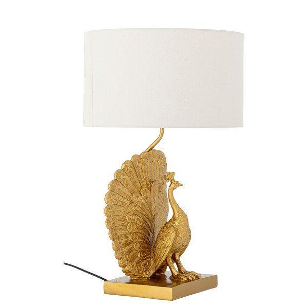 Настолна лампа  в златист цвят с текстилен абажур (височина 58,5 cm) Peacock – Bloomingville-image-3