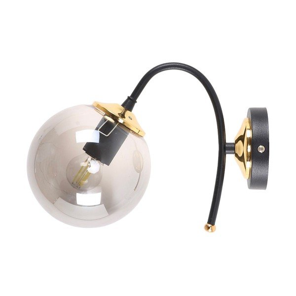 Черно-сива стенна лампа ø 15 cm Yoyo - Squid Lighting