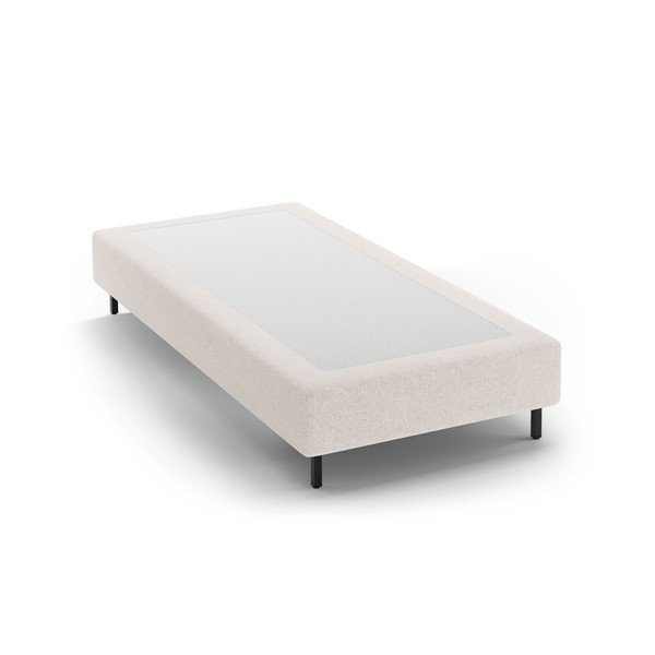 Кремаво тапицирано единично легло без табла 90x200 cm Whale – Micadoni 