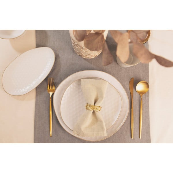 Бяла керамична чиния за сервиране 19x33 cm Imprints – Villa Altachiara-image-1