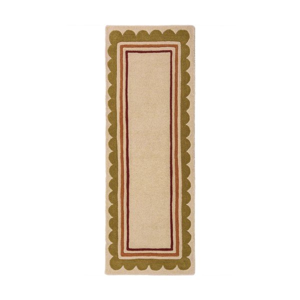 Ръчно изработена вълнена пътека в естествен цвят 80x230 cm Lois – Flair Rugs