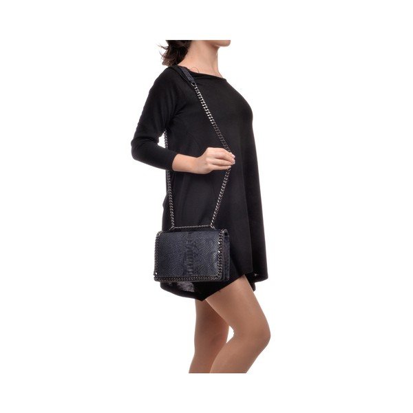 Тъмносиня кожена чанта Mangotti Sadia - Mangotti Bags-image-1