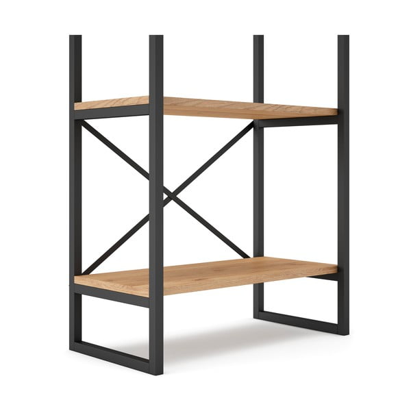 Рафт от черен/естествен дъб 58x175 cm Dusan - Marckeric-image-4