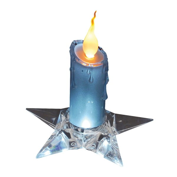 Синя декоративна свещ върху основата, височина 16 cm - Naeve