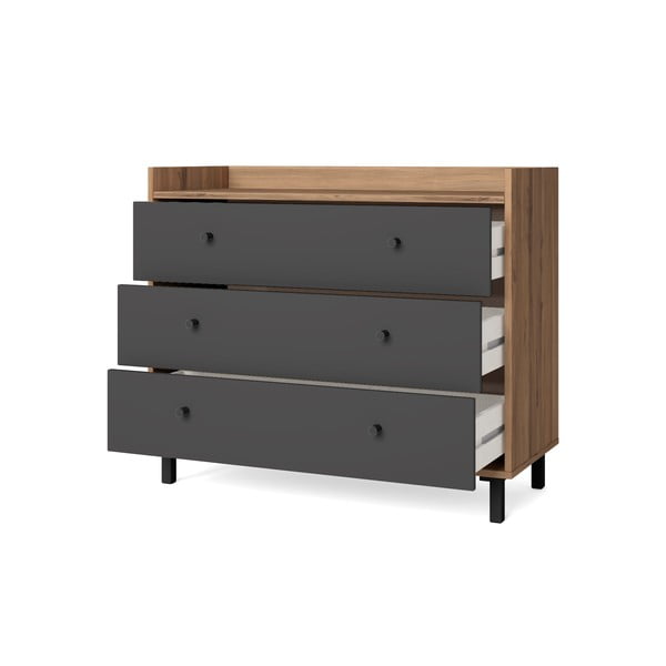 Сив нисък скрин от орех 92x75 cm Malta - Marckeric-image-2