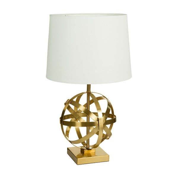 Bílá stolní lampa  se základnou ve zlaté barvě Santiago Pons Arlo