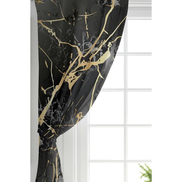 Завеси в черно и златно в комплект от 2 броя 140x260 cm - Mila Home-image-1