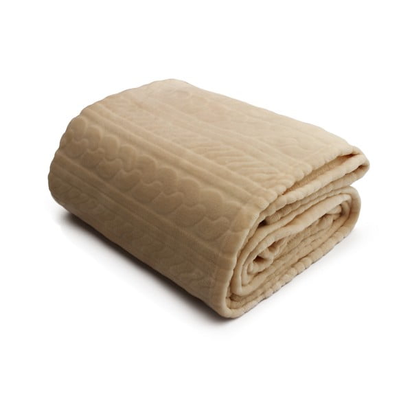 Béžová deka Domarex Luxury Wool, 130x160 cm
