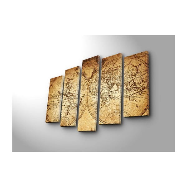 Картина от няколко части Голяма карта на света, 105 x 70 cm - Wallity-image-3