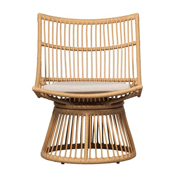 Градински стол от изкуствен ратан в естествен цвят Alatna – WOOOD-image-2