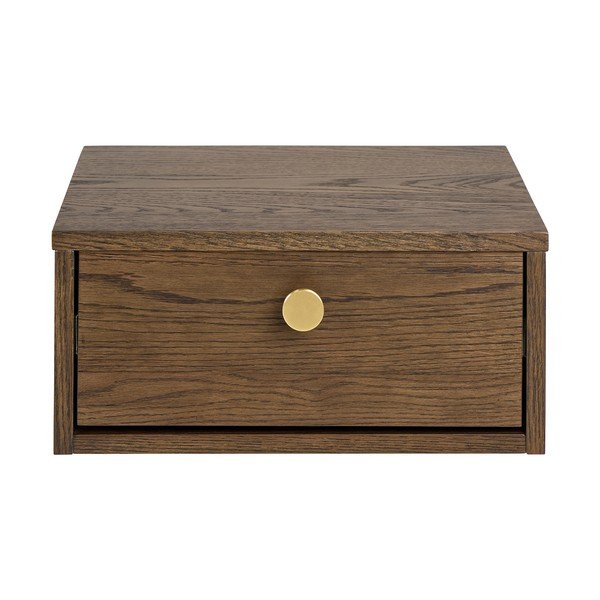 Нощно шкафче от декор от дъб  в тъмно естествен цвят Monfort – Actona