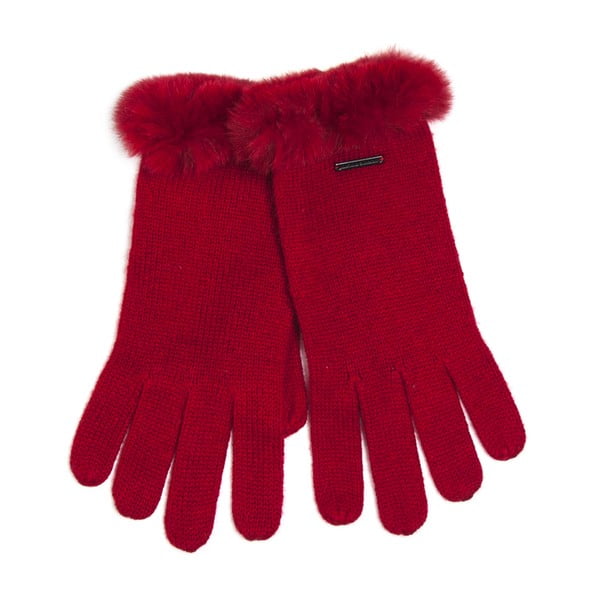 Červené rukavice Silk and Cashmere Mouton