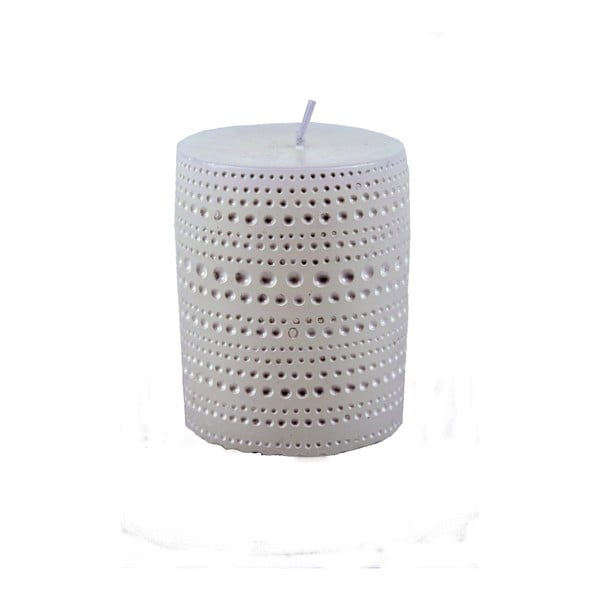 Bílá svíčka s krajkovým motivem Ego Dekor, ⌀ 6,5 cm