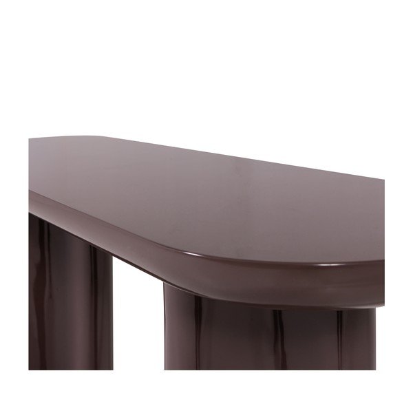 Тъмнокафява гланцова конзолна маса 35x120 cm Evara – WOOOD-image-4