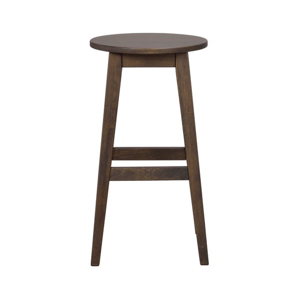 Тъмнокафяви бар столове в комплект от 2 бр. от масивен дъб (височина на седалката 65 cm) Austin – Rowico