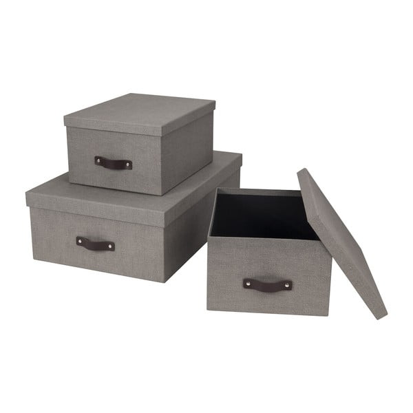 Кутии за съхранение с капак в комплект от 3 Inge - Bigso Box of Sweden-image-3