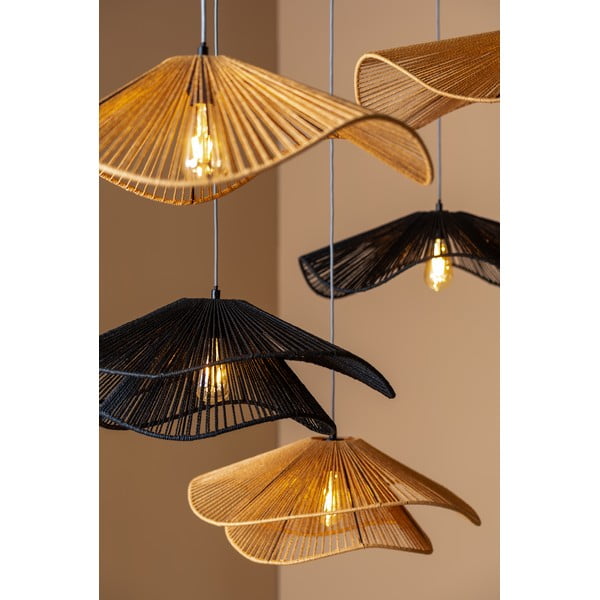 Черна висяща лампа с хартиен абажур ø 62 cm Sombra - Leitmotiv-image-3