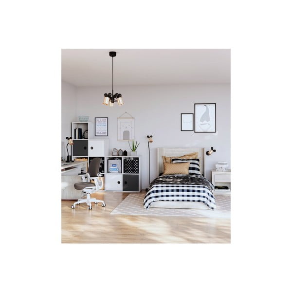 Черна/ в златист цвят детска лампа за стена с метален абажур Mouse – GTV-image-1