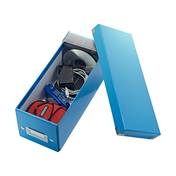 Синя картонена кутия за съхранение с капак 14x35x14 cm Click&Store – Leitz-image-2