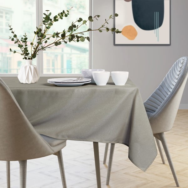 Hnědošedý ubrus v oválném tvaru AmeliaHome Empire Cappuccino Oval, 140 x 240 cm-image-4