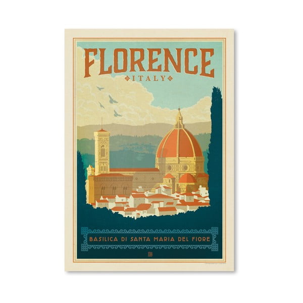 Плакат Флоренция Италия, 42 x 30 cm - Americanflat