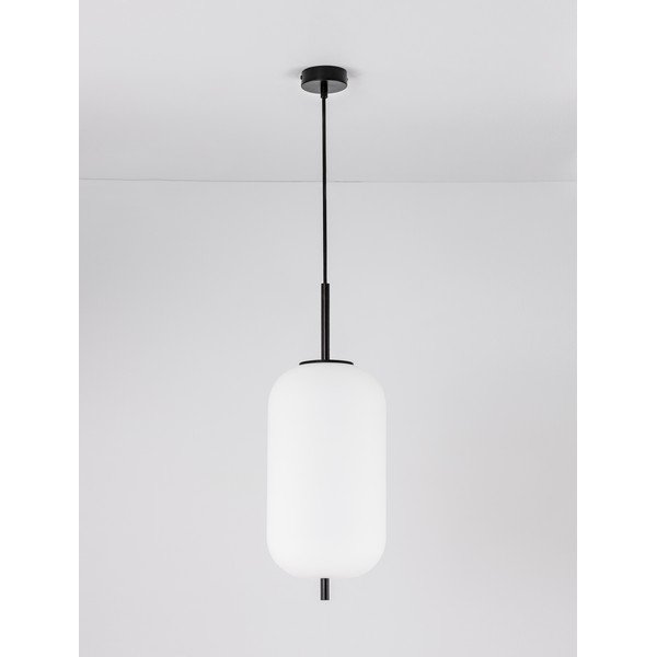 Бяло/черно стъклено висящо осветително тяло ø 22 cm Lato – Nova Luce-image-3