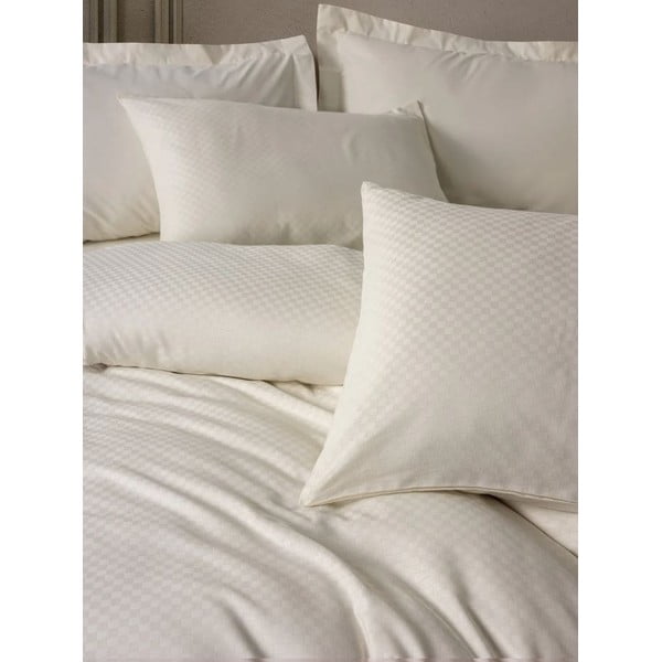 Бежово единично  спално бельо от памук Renforcé 140x200 cm Checkered – Mila Home Luxury-image-1