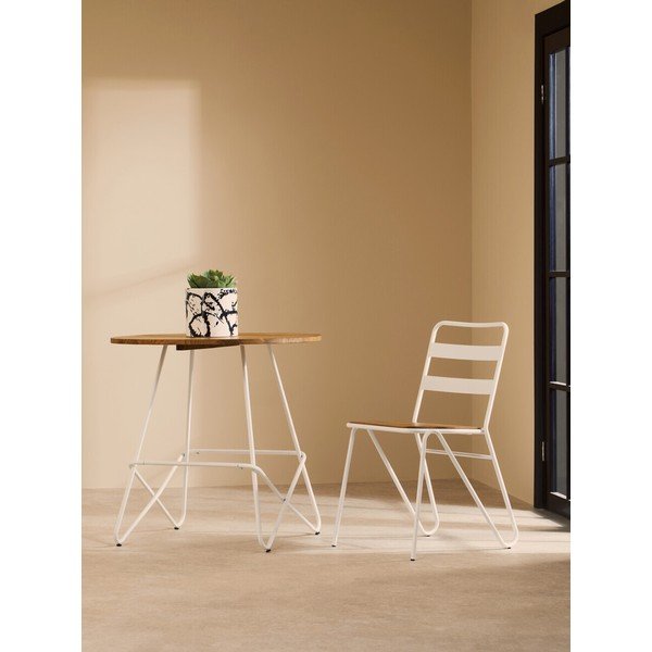 Бял/в естествен цвят трапезен стол от масивен бряст District – Premier Housewares-image-1