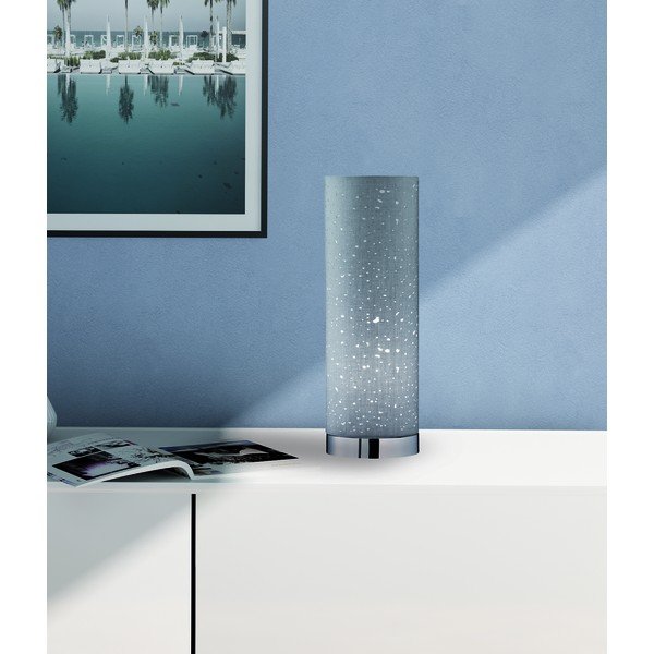 Сива настолна лампа с текстилен абажур (височина 35 cm) Thor – Fischer & Honsel-image-2