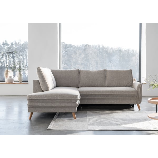 Бежов разтегателен ъглов диван (ляв ъгъл) Charming Charlie – Miuform-image-1