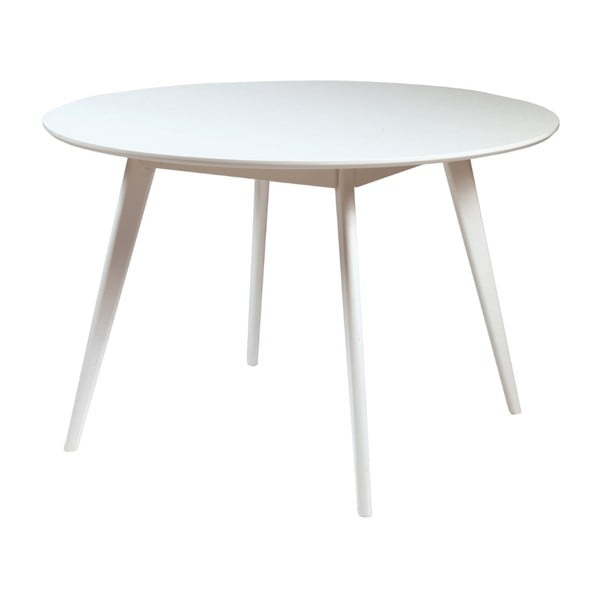 Бяла маса за хранене с крака от каучуково дърво , ∅ 115 cm YuRAi - Rowico