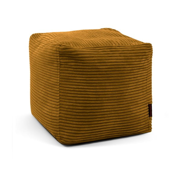 Пуф от рипсено кадифе в цвят горчица Up! MooG – SLOWDOWN