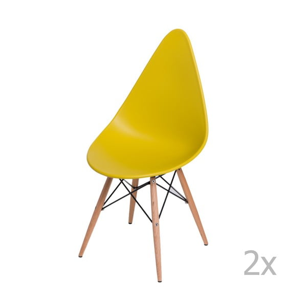 Sada 2 žlutých židlí D2 Rush DWS