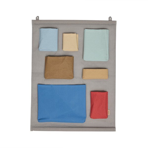 Сив текстилен висящ органайзер 60x2x80 cm Saga – OYOY Mini
