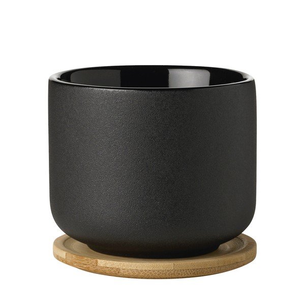 Черна глинена чаша за капучино 200 ml Theo – Stelton
