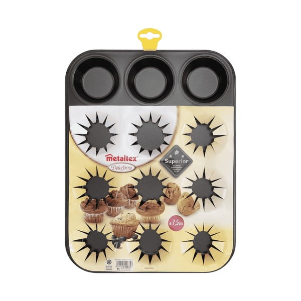 Форма за печене за 12 мъфина , 30 x 30 cm - Metaltex-image-1