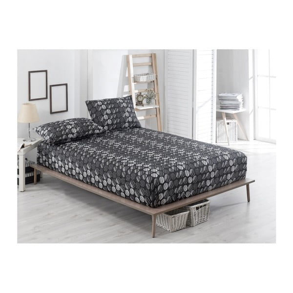Комплект от ластичен чаршаф и 2 калъфки за възглавници за единично легло Clementino Gris, 160 x 200 cm - Mijolnir
