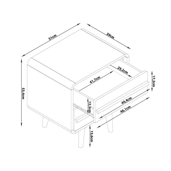 Сиво нощно шкафче Chantal – Støraa-image-4