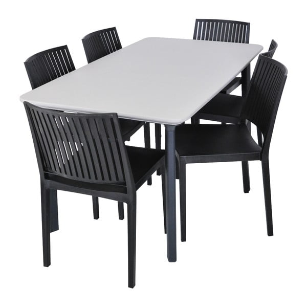 Черен пластмасов градински стол Bars - Rojaplast-image-2