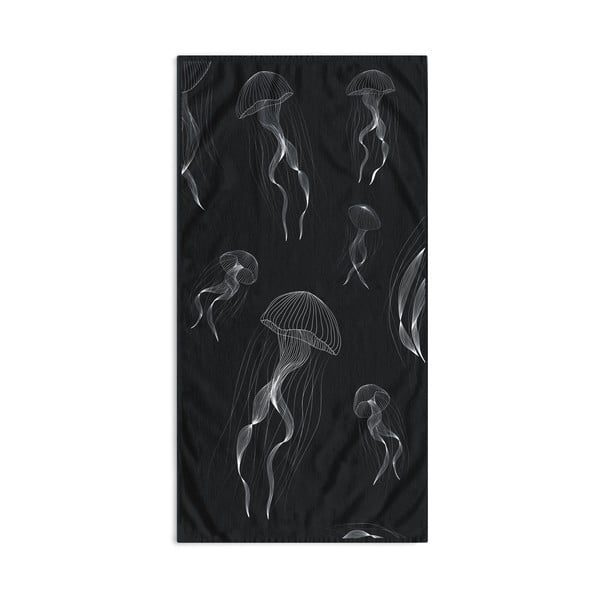 Черно-бяла плажна кърпа 90x180 cm Jellyfish - DecoKing