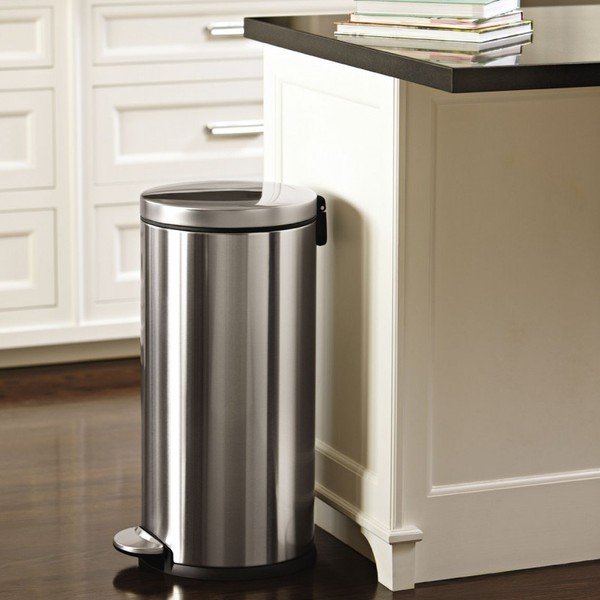 Stříbrný matný pedálový koš simplehuman, 30 l-image-1