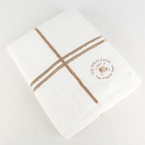 Osuška U.S. Polo Assn Bath Towel White and Gold, 70x140 cm