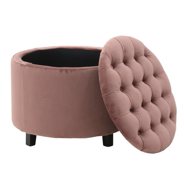 Stolička v tmavě broskvové barvě s úložným prostorem InArt Velvet Coco