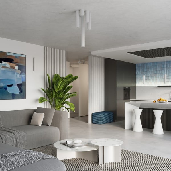 Бяло висящо осветително тяло Gleam – Sollux-image-3