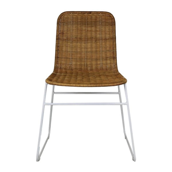 Bílá jídelní židle z kovu a dřeva HSM collection Africa