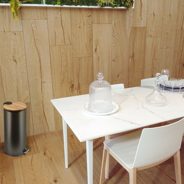 Матово черно стоманено кошче за боклук с педал 30 l   Adonis – Spirella-image-2